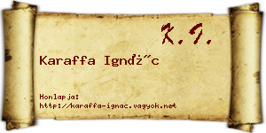 Karaffa Ignác névjegykártya